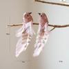 1pair Long Feather Tail Artificial Bird Ornament Glitter Finish Feather Bird Pendant  Christmas Tree
