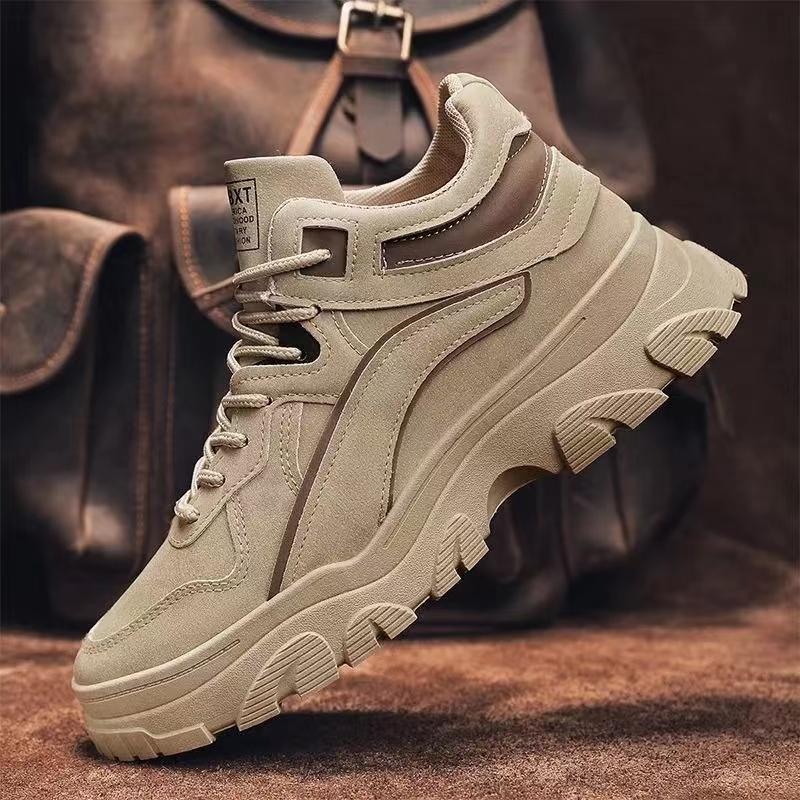Men's Shoes New Mid High Top Work Boots Trend Versatile Sports Shoes Desert Boots Winter Warm Ankle Boots Outdoor Platform Shoes