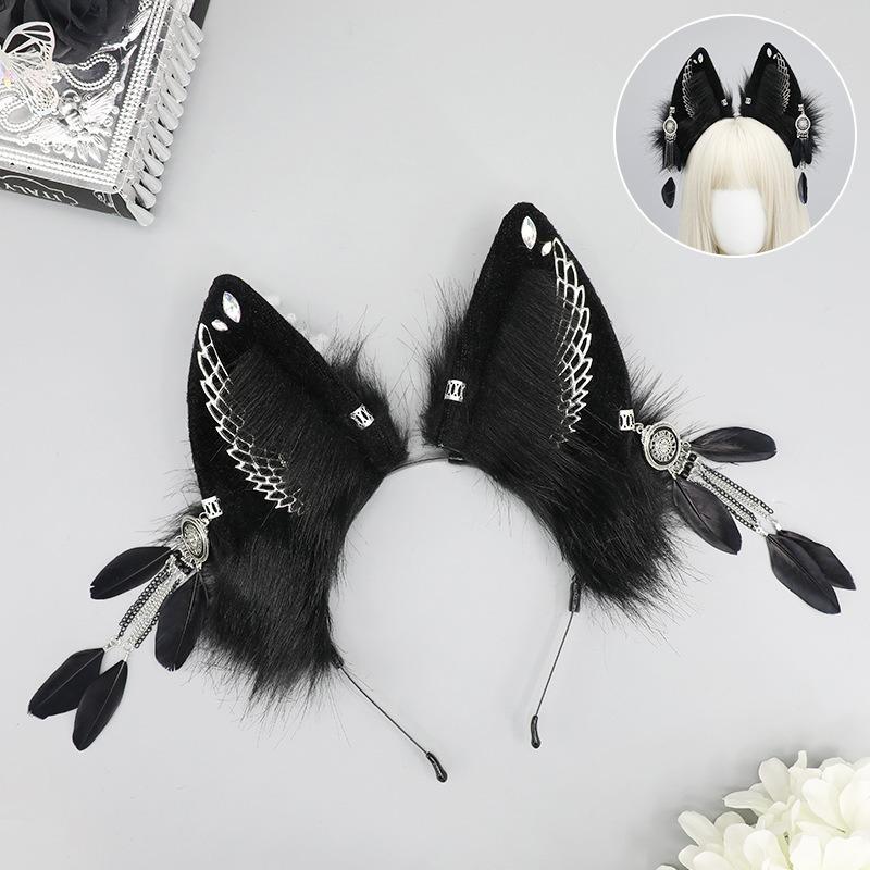 

Темная Экзотическая Повязка на Голову с Ушами Шакала Анубис кос Головной убор Экзотические Уши Шакала KC