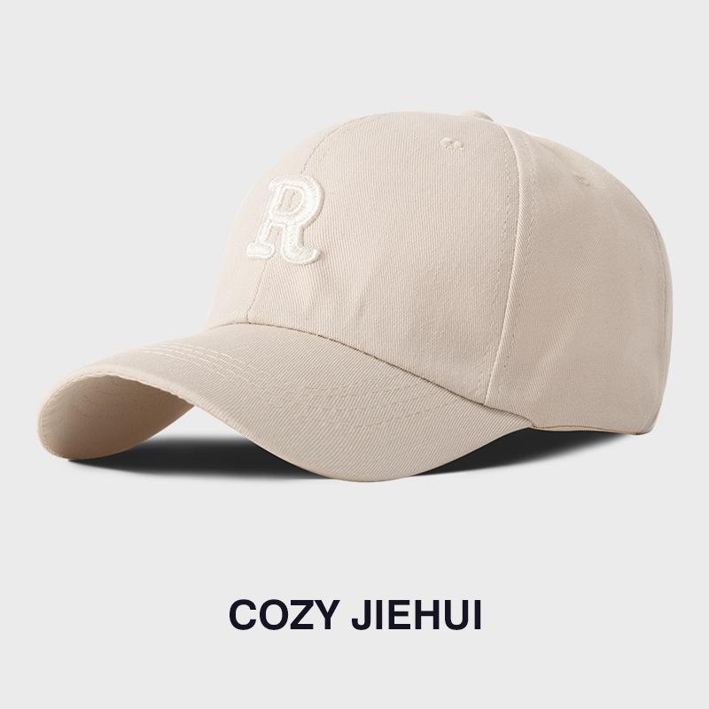 New Big Head Circumference Baseball Cap Deep Top Wide Brim Letter Embroidery Cap Internet Celebrity Versatile Solid Color Baseball Hat