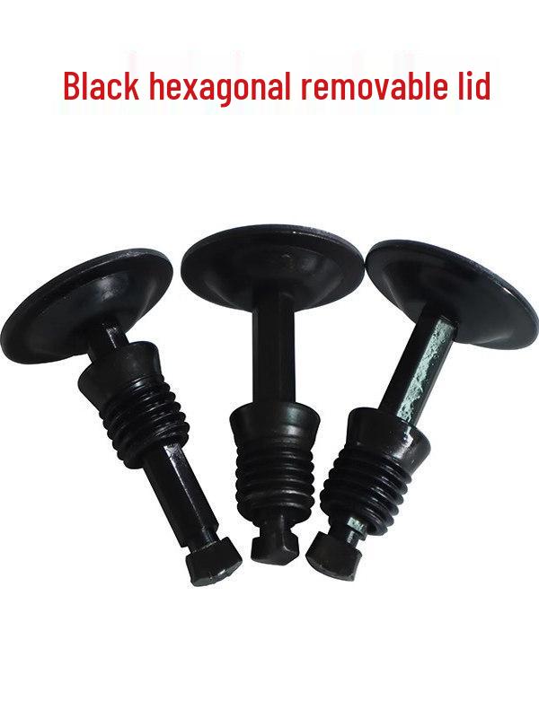 Press-On Hex Column Black Cover Guide Washer Mold Parts & Movable Stopper Screw Cap Guide Post 20*M12 Black