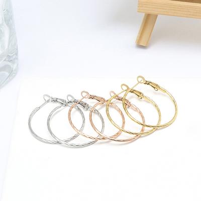 Simple and Exaggerated Plain Circle Metal Twisted Wreath Round Earrings for Women