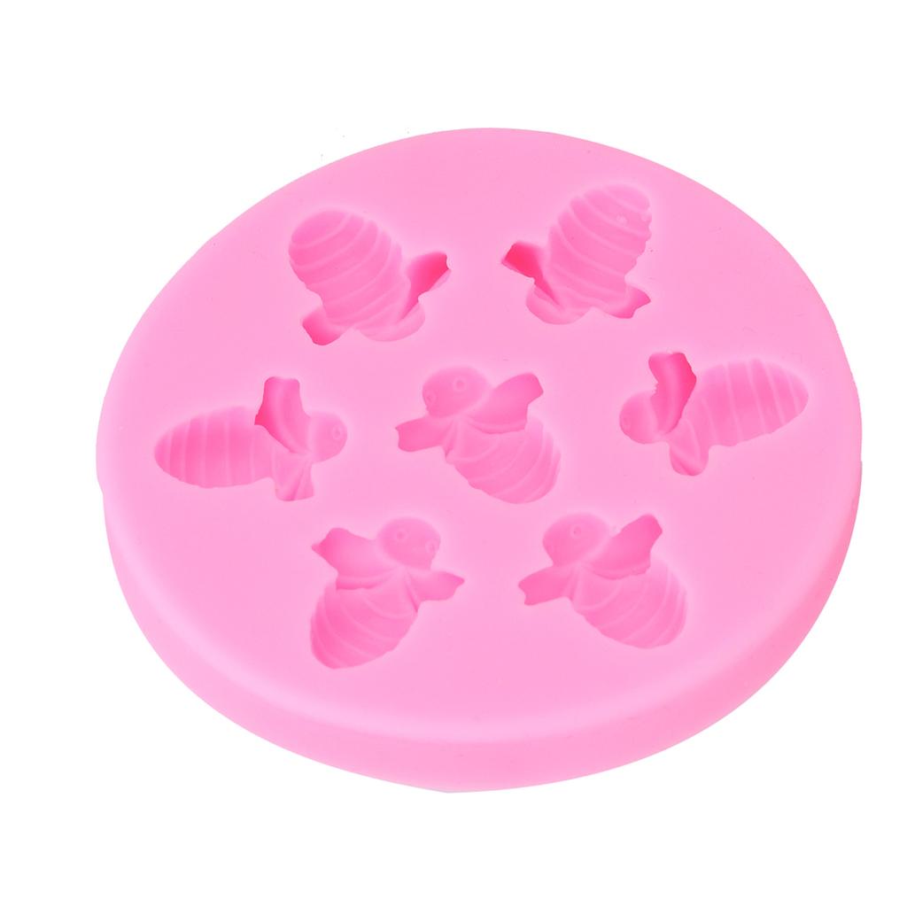 Cake Mold BeeShaped Food Grade Silicone Cake Mold Cake Decoration   Baking Tool(Pink )