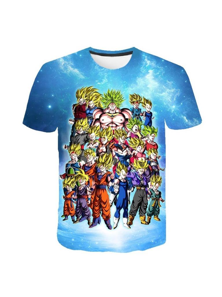 Sommer Dragon Ball Kinder T-Shirt 3D Druck Kurzarm Cartoon Super Saiyan T-Shirt Kinder Edition