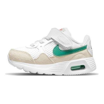 Tênis de Caminhada de Cano Baixo Air Max Amortecimento Velcro Antiderrapante Durável Sapatos de Bebê Branco Sujo Verde CZ5361-104