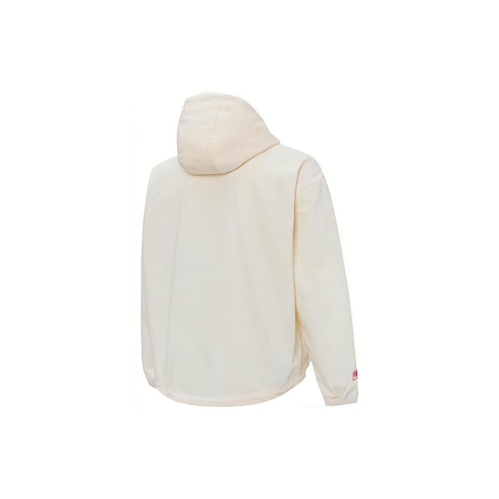 PUMA Solid Color Logo Print Zip Hoodie With Drawstring Men Tops White 537523-65