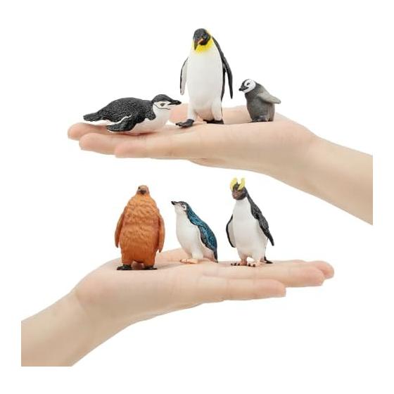 TOYMANY 12PCS Penguin Figure Antarctic Animal Figure Set Antarctic Circle Realistic Animal Model Popular Animal Toy Birthday Gift Decoration
