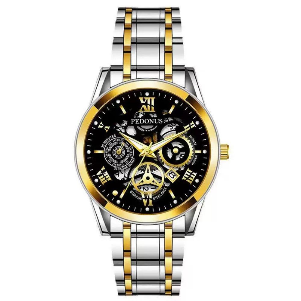 Versatile Automatic Quartz Luminous Waterproof Roman Hollow Men's Watch
