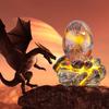 Lava Dragon Egg with Display Base Crystal Resin Dragon Egg Ornaments for Desktop Decor