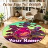 Round Rug Custom NameFortnite Pattern Non Slip Carpet Home Floor Decor