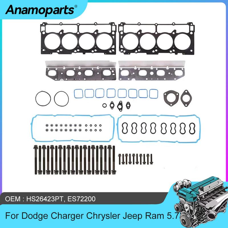 Engine Parts Full Gasket Bolt Set Fit 5.7 L V8 Gas For 09-15 Dodge Charger Chrysler Jeep Ram 5.7L HEMI HS26423PT, ES72200