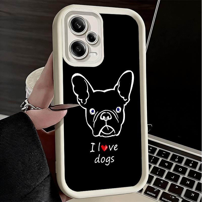 French Bulldog Black Desgin Soft Phone Case for Xiaomi Redmi Note 15 14 13 12 11 Pro Plus 10S 11S 4G 11T 5G Shell Silicone Funda