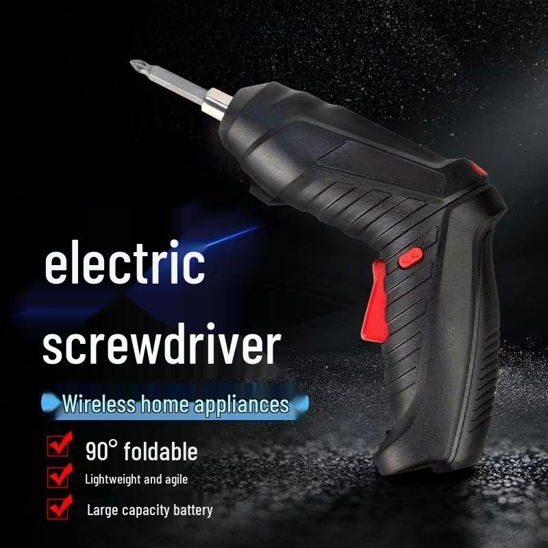15-Piece Rechargeable Folding Electric Screwdriver Set with Phillips and Slotted Bits
