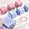 Kids Educational Six-Side Seal Clock Stamp Teaching Aids Toy Pinyin Revised Learning Recognition School Early Education Seals