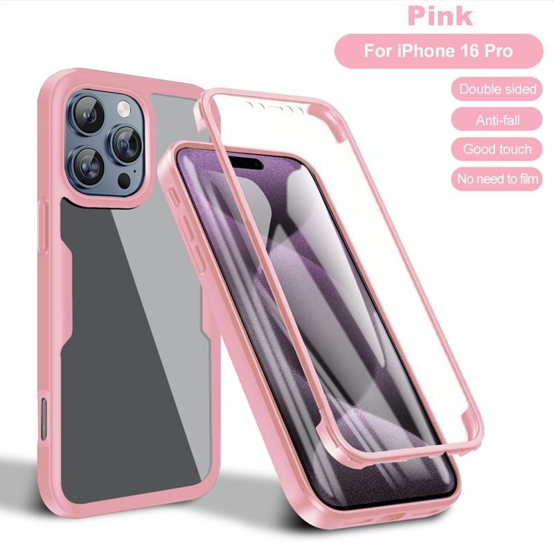 360 Full Body Screen Protector Transparent Case For Iphone 16E 16 15 14 13 12 11 Pro XR XS Max Plus Shockproof Phone Cover