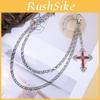 Hip Hop Cross Pendant Waist Chain Metal Dual Layer Accessory For Men Women