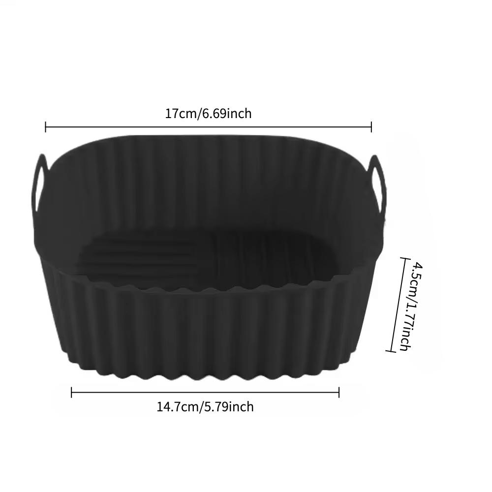

Square Durable Silicone Air Fryer Liners Non Stick Baking Mat For 4-7Qt Air Fryer Oven Microwave Baking Accessories
