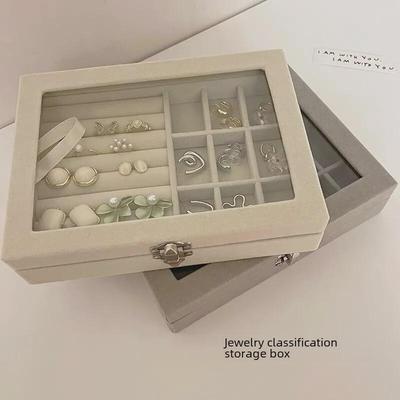 Luxurious Velvet Jewelry Box 2023: High-Capacity Storage for Rings, Necklaces, and Earrings with Dust Protection