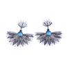 Retro Ethnic Turquoise Leaf Fan-Shaped Drop Earrings