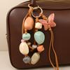 Amber Resin Beaded Charm Irregular Tassel Pendant for Women Girls Bag Phone Daily Decoration Gift