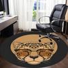 1pc Leopard Glasses Office Round Rug, Non-slip, Soft and Durable Office Rug for Interior Decoration, Perfect for Office,Decoration yy260204081