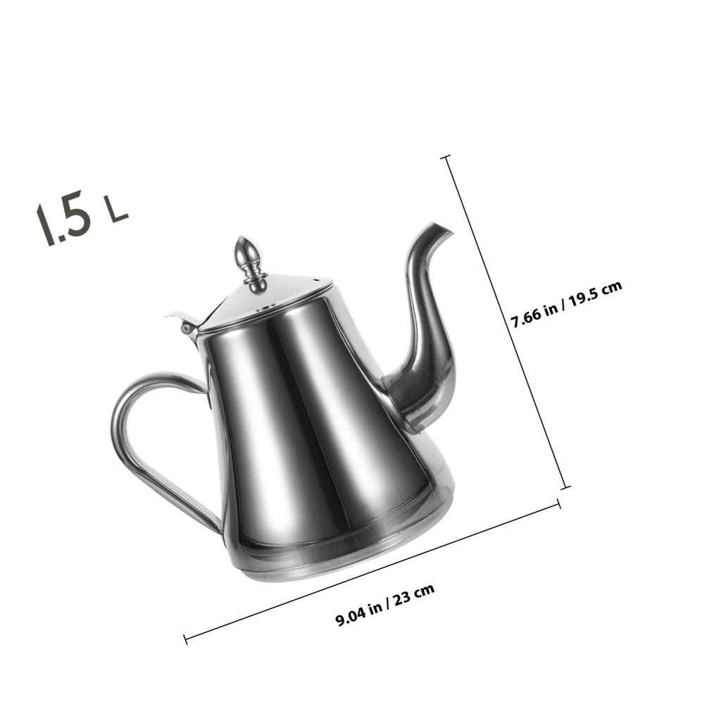 Stainless Steel Tea Pot Inner Infuser Kettle Home Office Tea Brewing Stainless Steel Gooseneck Teapot Teapot Tearoom Supplies