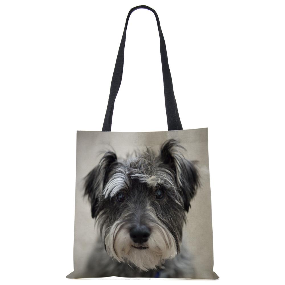Schnauzer Dog Painting Handbags For Women Lady Korean Shoulder Bag Casual Shopping Shopper Bags Large Capacity CLE