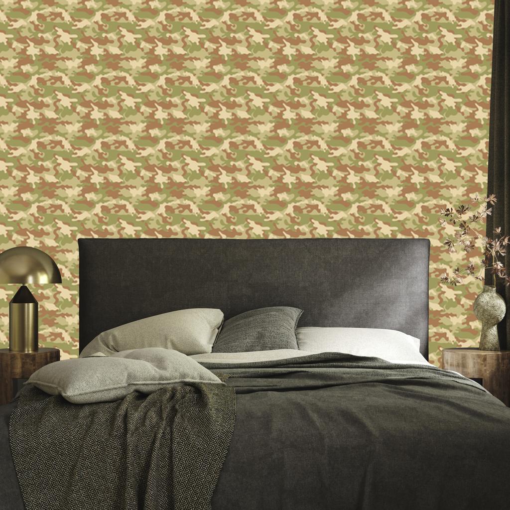 Military Camouflage Wallpaper Gold and Yellow for Living Room and Bedroom 50x1000