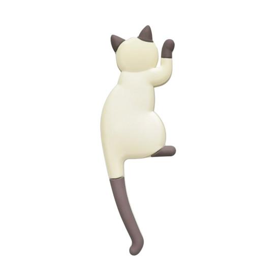 Fridge Sticker with Hook High Toughness 3D Realistic Cartoon Cat Design Refrigerator Sticker Decorative Fridge Accessory