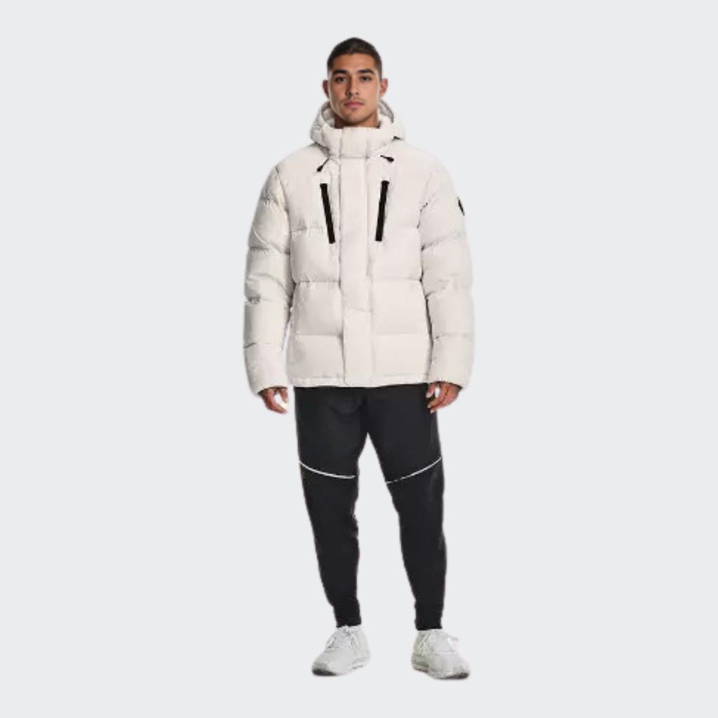 Under Armour Jednolita Kolorowa Sportowa Kurtka Z Kapturem Męska Odzież Ochronna Biała 1375437-112