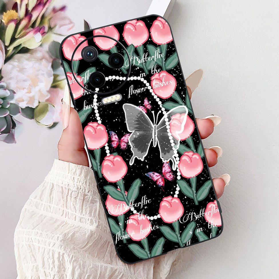 For Infinix Note 12 Pro 4G Case X676B Silicone Cute Cat Fashion Flowers Painted Cover For Inifnix Note 12 Pro Phone Case Bumper