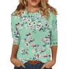 3/4-Ärmel-Shirts für Damen Print Grafik-T-Shirts Blusen Lässig Übergröße Basic Oberteile Pullover