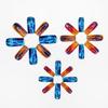 Red & Blue Flame Gradient Square False Nails – 2 Piece Set