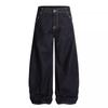 American retro scimitar jeans men's spring and autumn design sense straight micro-pull pants cleanfit wide-leg trousers
