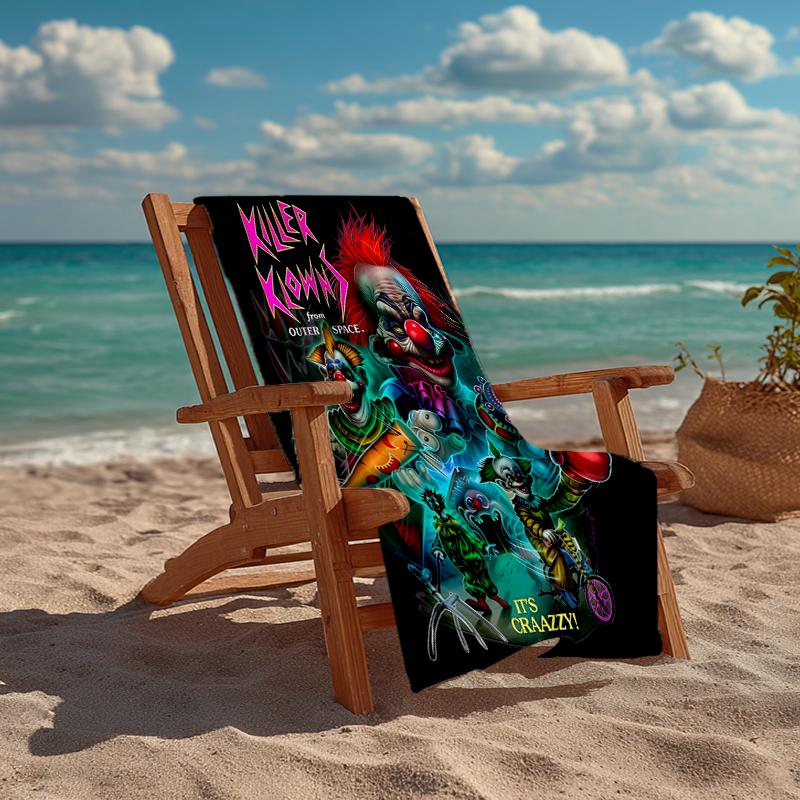 Horror Clown Circus Fashion Beach Towel: Ideal for Summer Adventures Soft, absorbent and quick drying suitable for swimming and bathing
