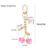 Cherry Heart Keychain with Faux Pearls – European & American Style, Light Luxury Sweet Bag Pendant