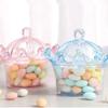 12pcs/lot Transparent Plastic Candy Boxes Crown Shape Church Shape Large Capacity Party Supplies Festival Supplies
