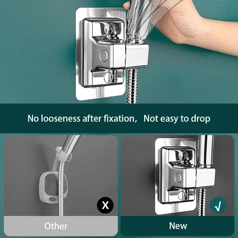 Universeller Duschkopfhalter Verstellbarer Wandmontierter Duschhalter Selbstklebende Duschkopf-Handbrausehalterung Badezimmerzubehör