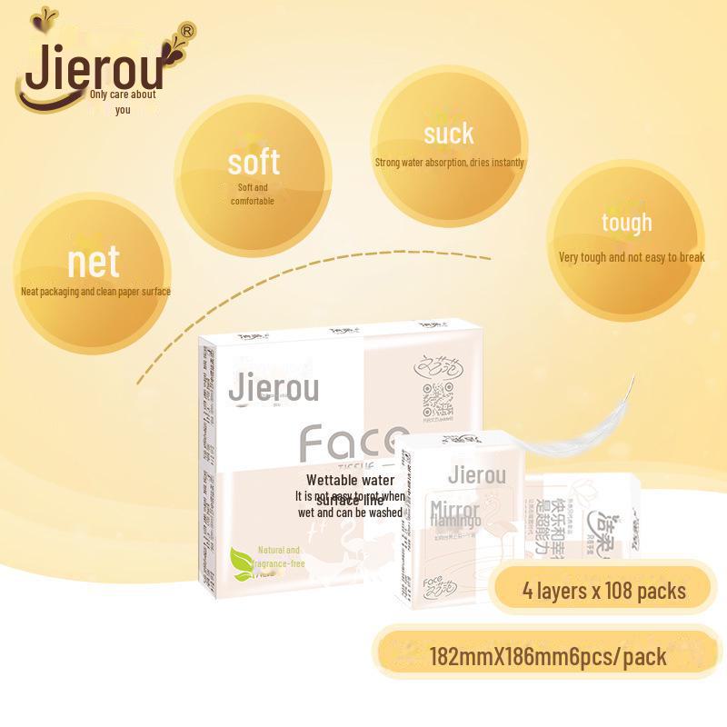 Jierou 72-Pack Mini Portable 4-Layer Handkerchief Tissues