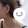 Luxurious Zircon Wave Cross Non-Pierced Ear Clips with Full Diamond Design for Women
