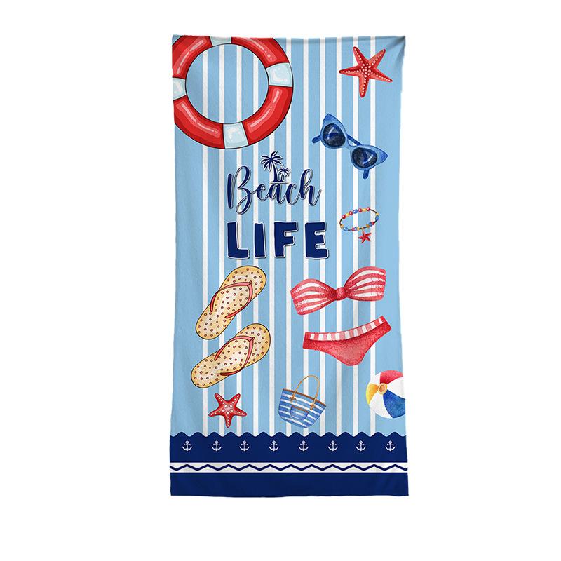 Beach Vacation Sun Protection Beach TowelPortable Floor MatSwimming Quick-drying Towel Women's Printed Bath Towel