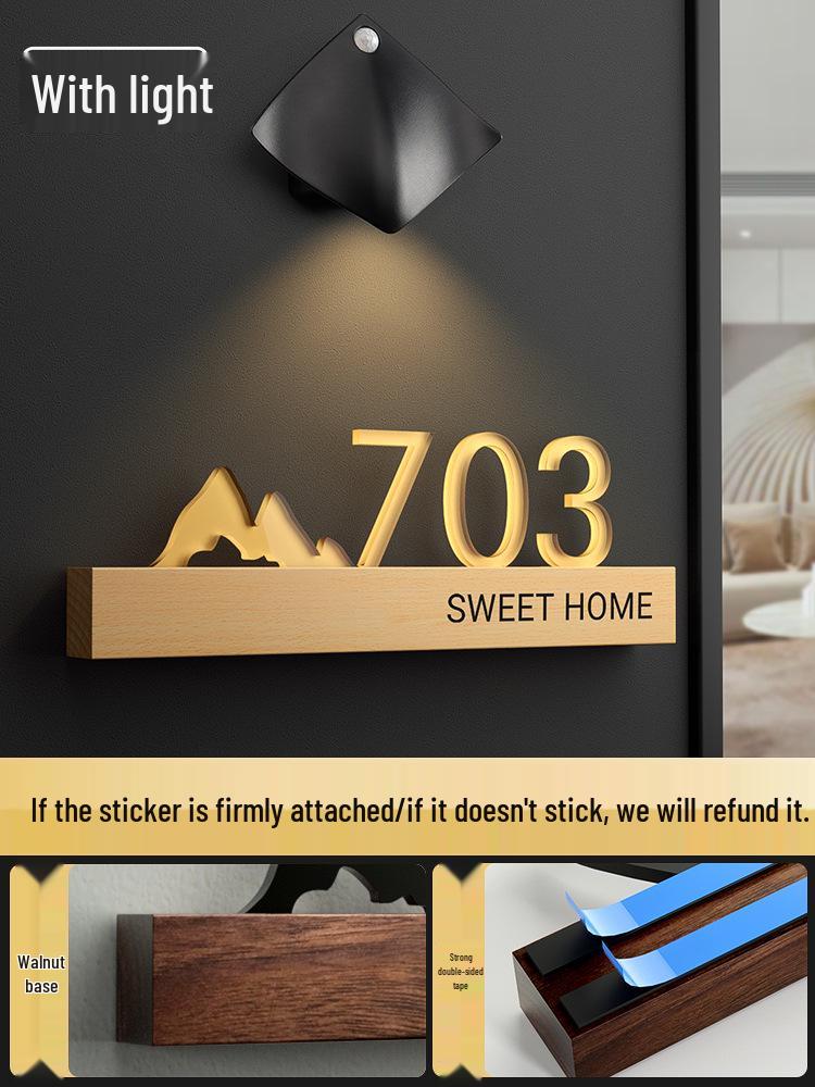 Luminous Personalized House Number Sign Sticker for Front Door