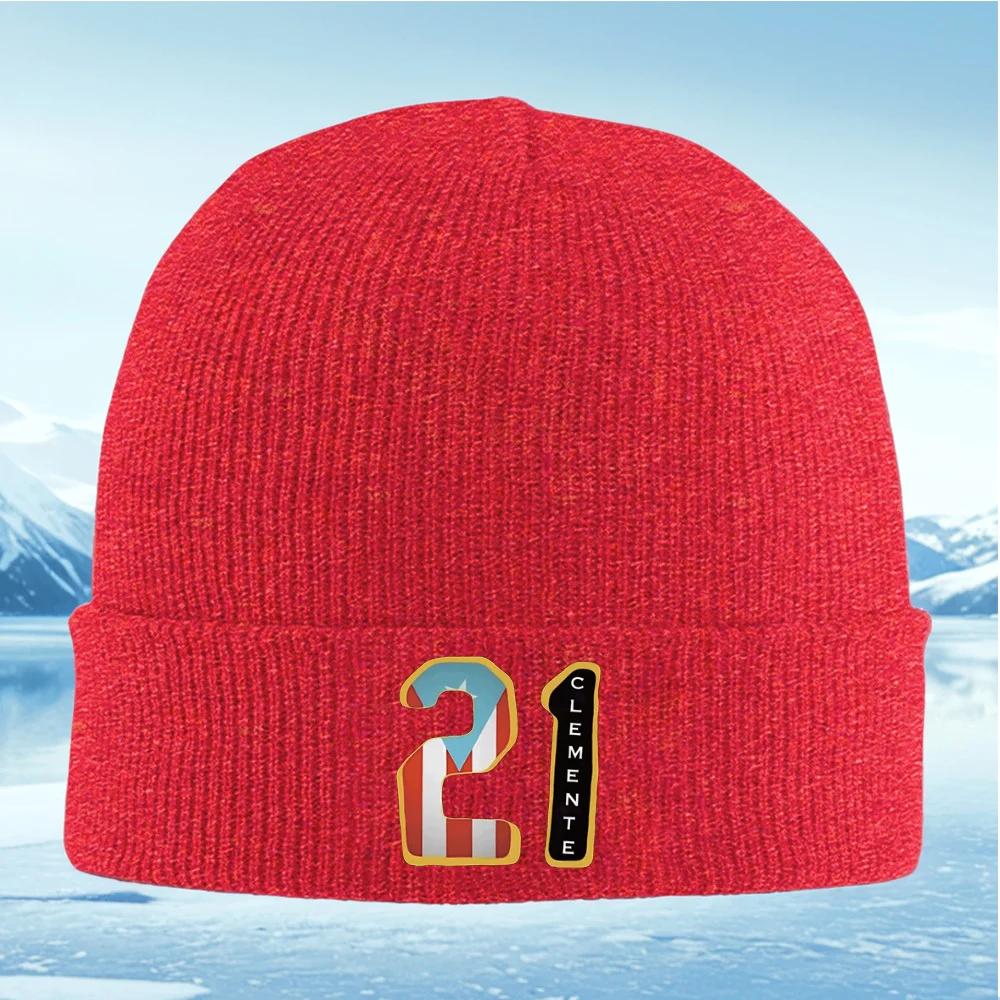 CleUnisexte baseball player number twentyone Unisex Women Unisex Knitted Hat Beanie Pullover Cap Winter Thermal Warm Christmas Outdoo