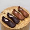 Fashion Women's Shoes  Vintage Round Toe Ballet Women's Flats Retro Soft Pu Leather Loafers Woman Casual Slip On Moccasion Shoes