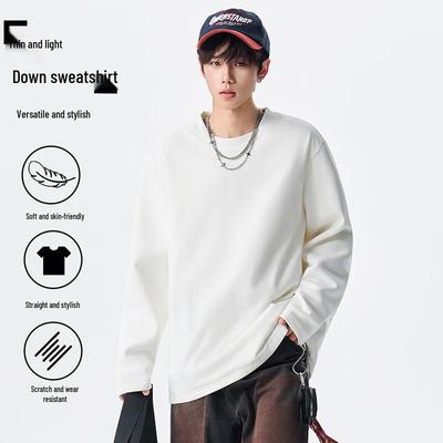 Men's Warm Goose Down Crewneck Sweatshirt