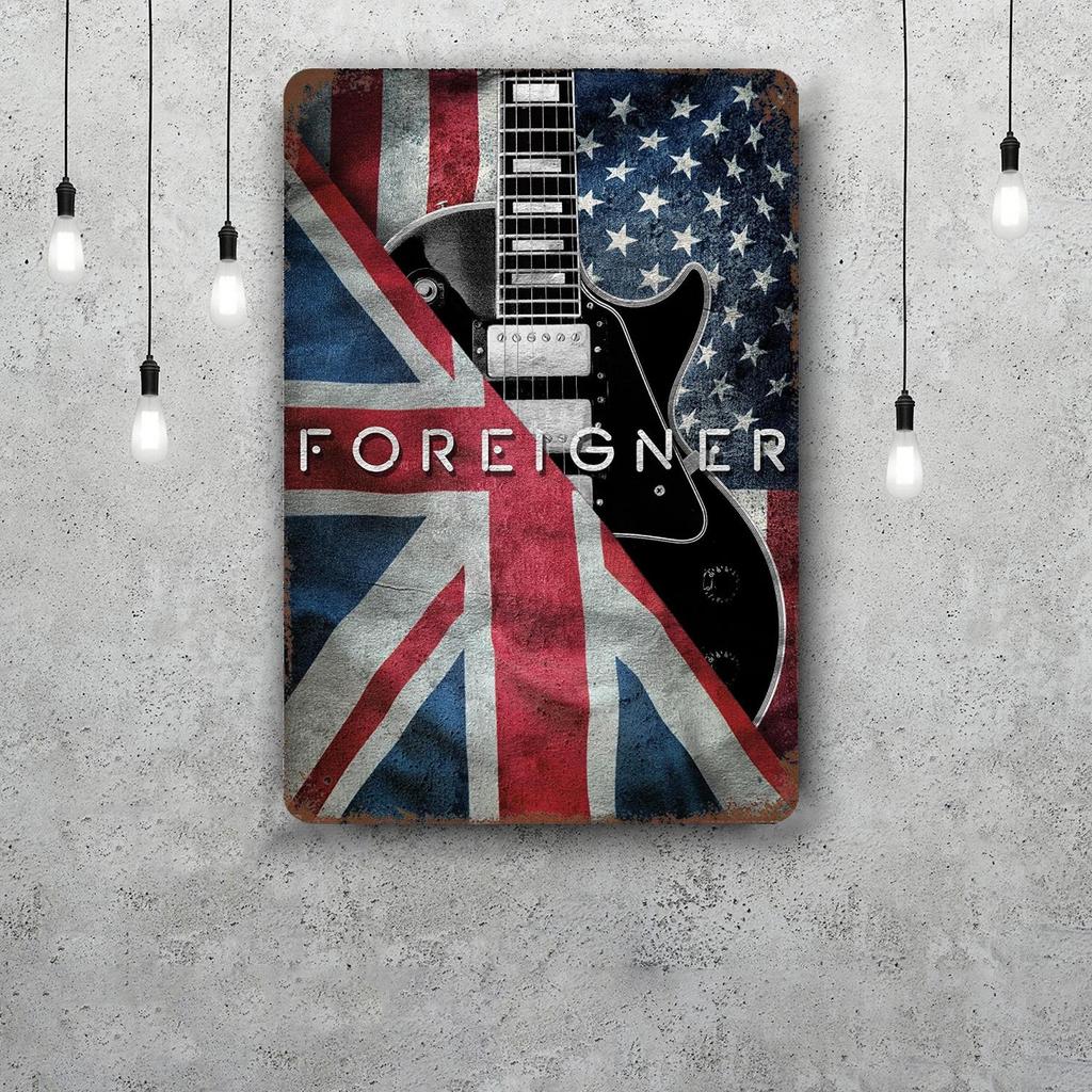 Foreigner Band Retro Vintage Tin Sign Poster Decorative Plaque Metal Plate Wall Decor