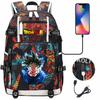 Dragon Ball USB Goku Rucksack für Teenager Schüler Jungen Mädchen Lässiger Tagesrucksack mit großer Kapazität für Reisen