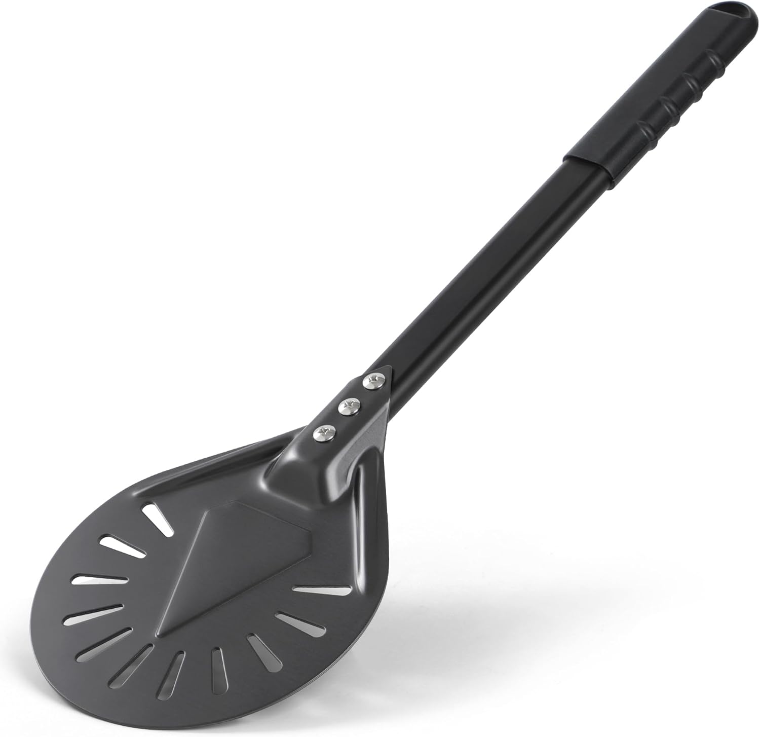 

Professional Long Round Pizza Tool Oversize Aluminum Metal Pizza Turning Peel Adjustable Removable Handle for Pastry Kitchen Use