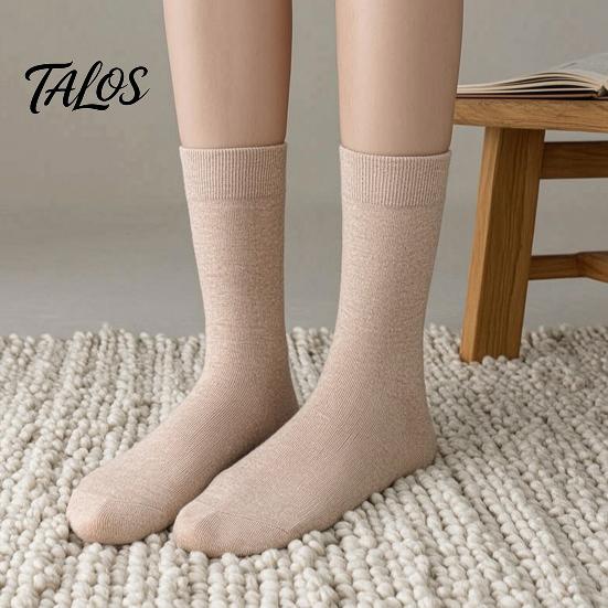 Chaussettes Business Respirantes Homme Mi-mollet, Couleur Unie Décontractées Douces Non Serrantes Évacuant la Transpiration pour l'Automne l'Hiver et le Quotidien Humidité