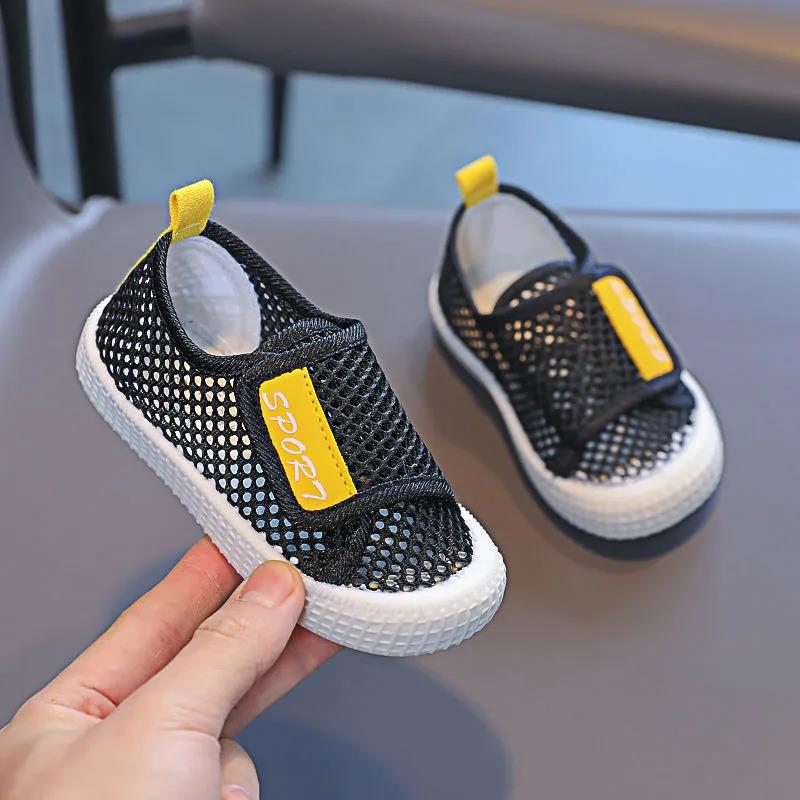 Kinder Frühling Sommer Schuhe Mädchen und Jungen Weiche Sohle Sportschuhe Einfarbig Anti-Rutsch Casual Mesh Flache Schuhe
